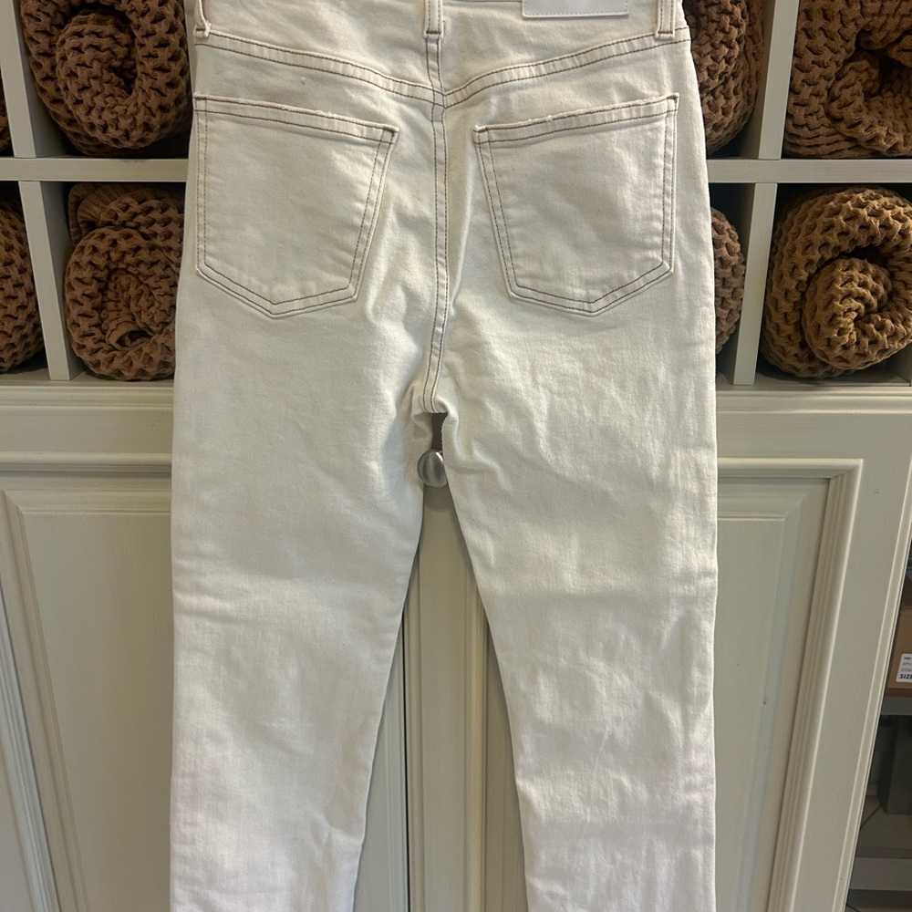Jonathan Simkhai Cream Straight Leg Jeans - Picture 4 of 6